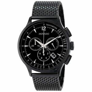 Movado Circa Chronograph with Tachymeter Black Stainless Steel Mesh Band